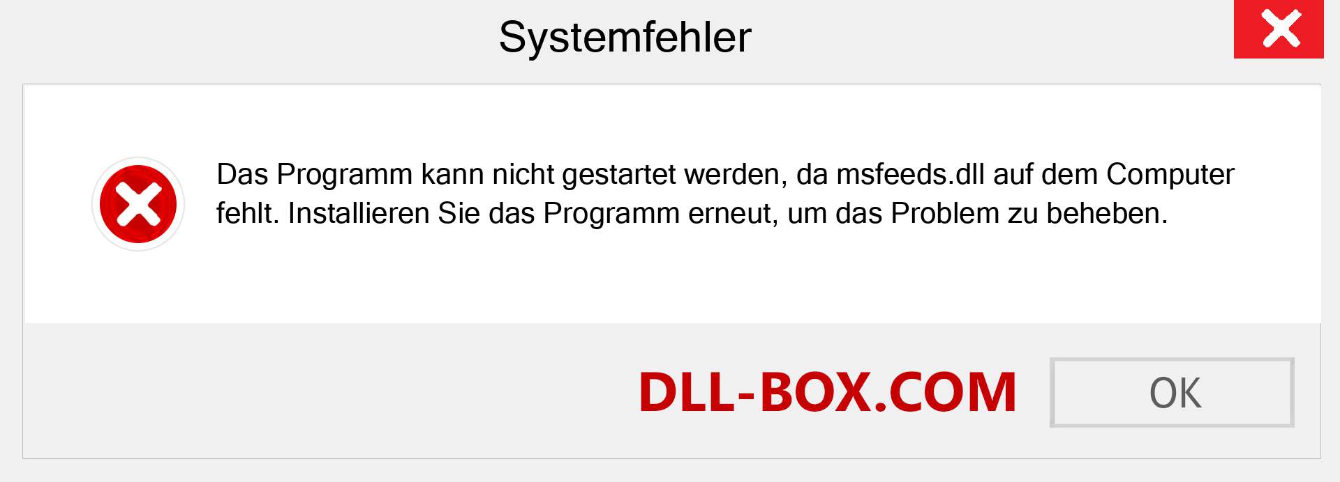 msfeeds.dll-Datei fehlt?. Download für Windows 7, 8, 10 - Fix msfeeds dll Missing Error unter Windows, Fotos, Bildern