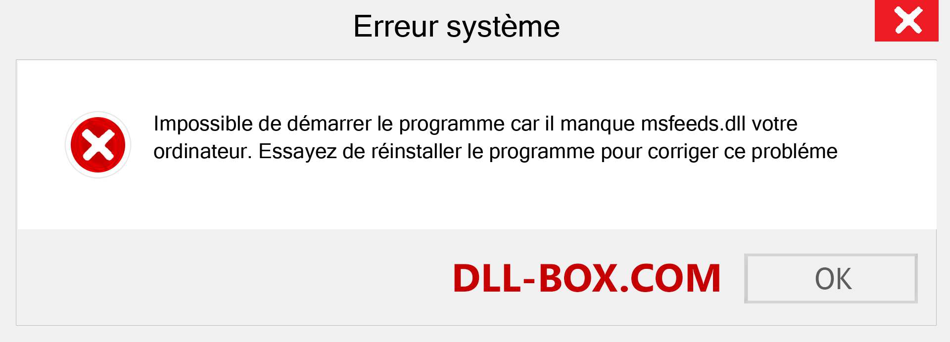 Le fichier msfeeds.dll est manquant ?. Télécharger pour Windows 7, 8, 10 - Correction de l'erreur manquante msfeeds dll sur Windows, photos, images